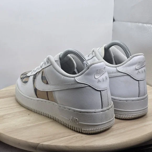 Womens Size 8.5 - Nike Air Force 1 Low Shoes White Custom Burberry paint - Picture 7 of 12